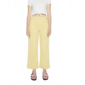 NEW MOTHER maven high-rise wide leg jeans in yellow